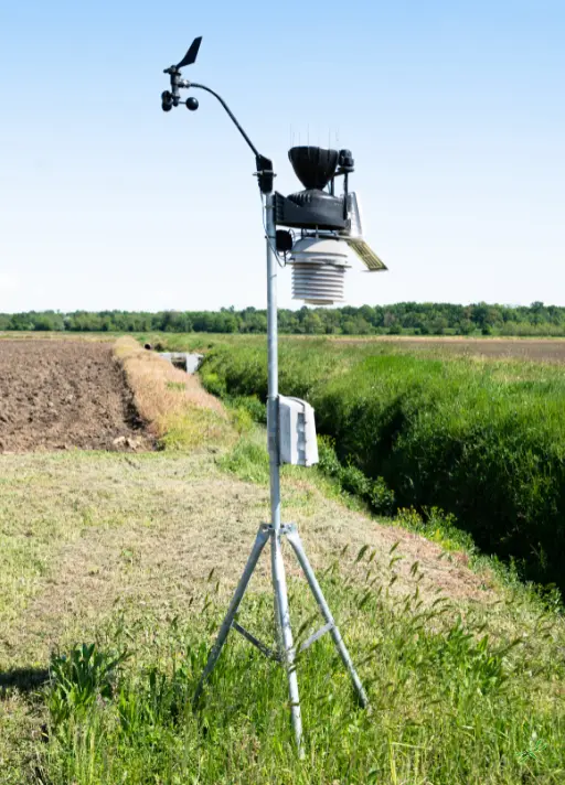 weather station in farm field