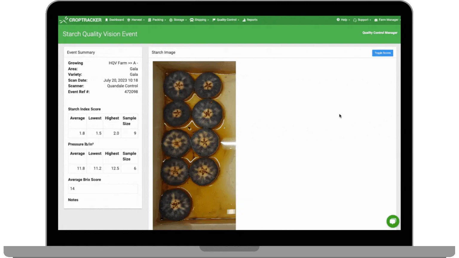 How it looks when scanning with Crop Load Vision